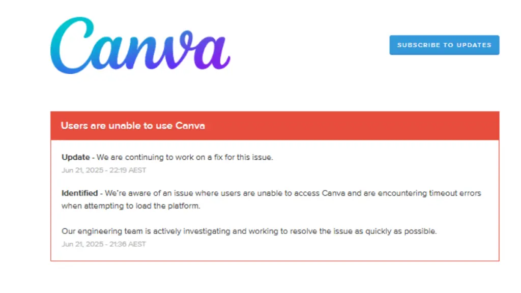 AEST पर कैनवा का बयान