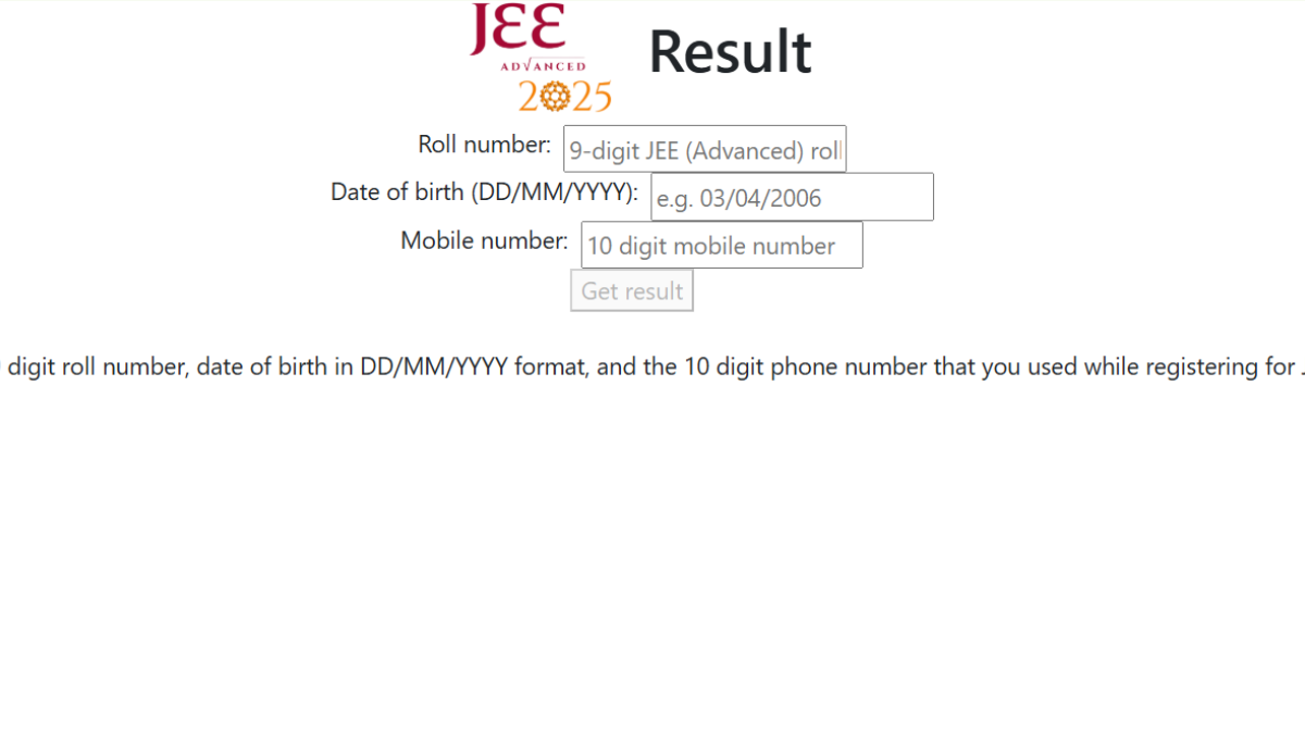 JEE Advanced 2025 का रिजल्ट
