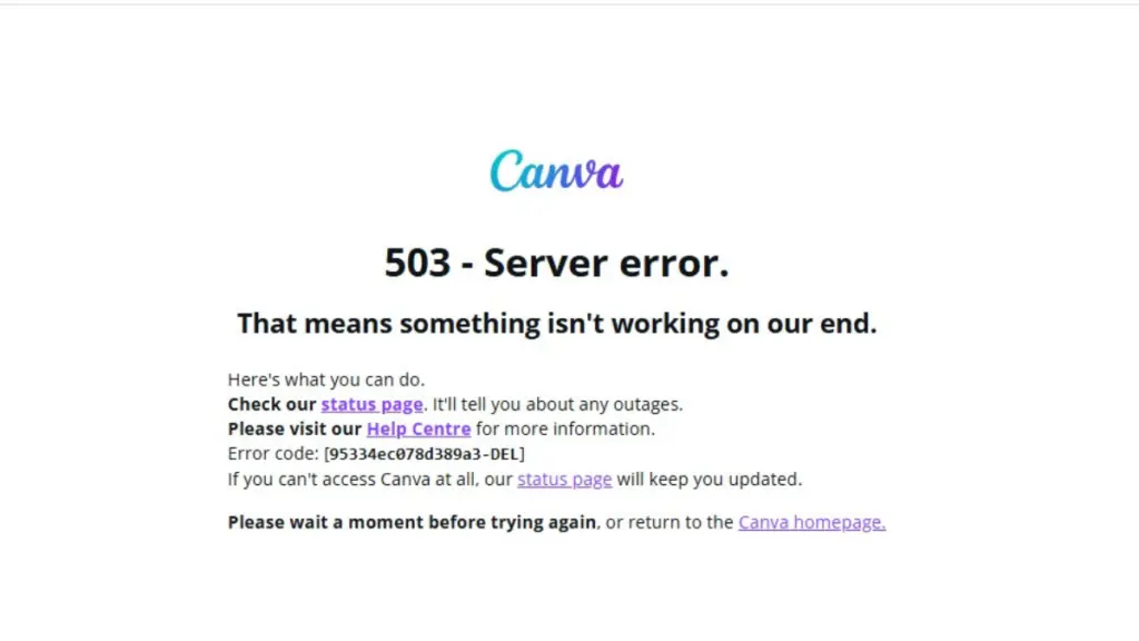 canva Server Error