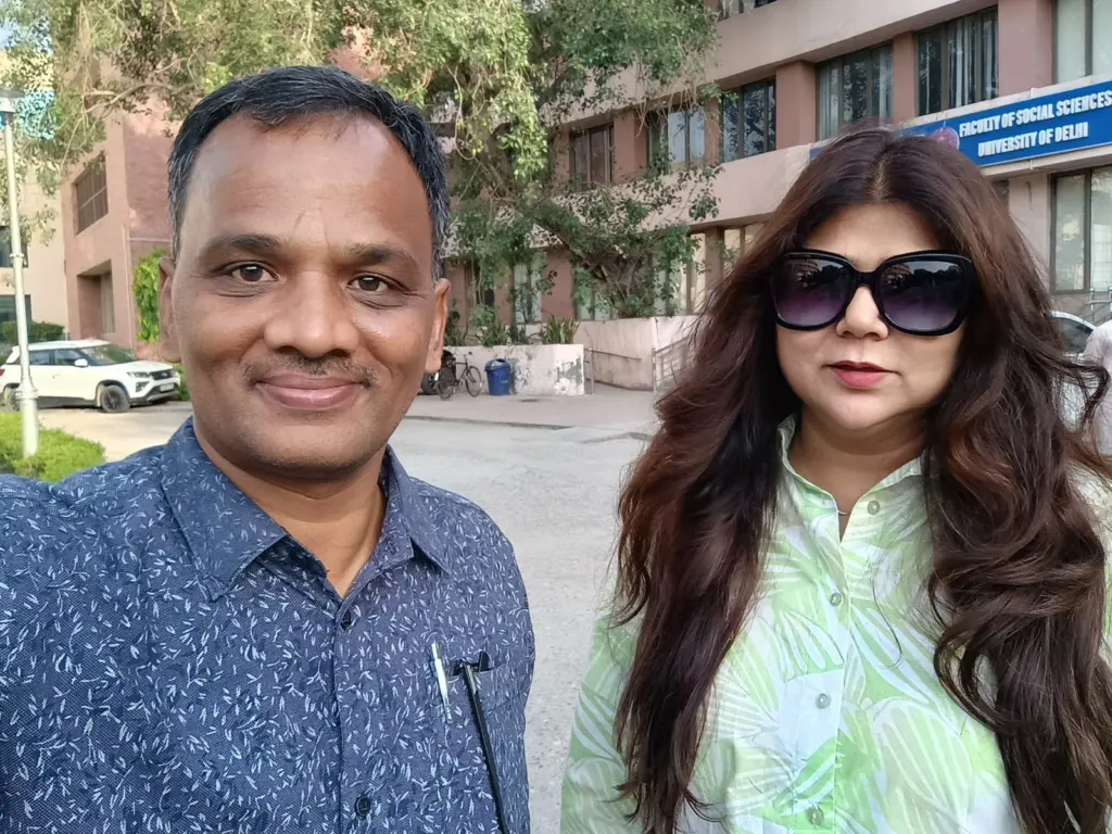 Dr. Shyam Kumar meeting senior professor Dr. Rekha Saxena Madam.