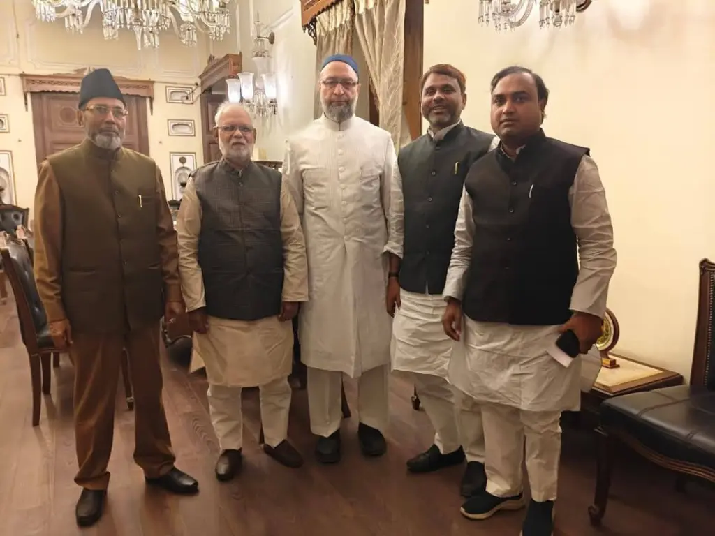 Aktarul Iman with AIMIM President Asaduddin Owaisi
