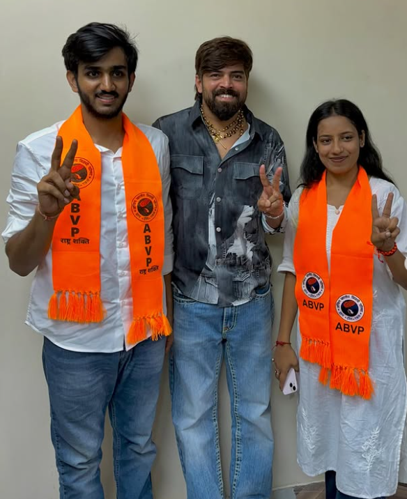 Deepika Jha with singer masoom sharma