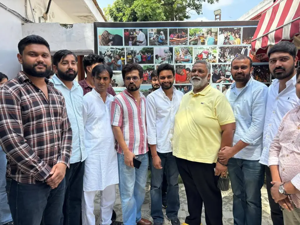 Rahul Jhansla with MP Pappu Yadav.