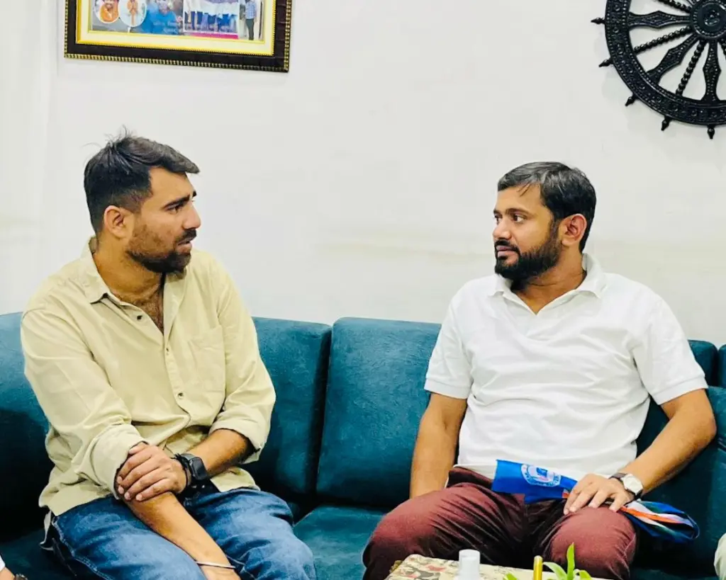 Vinod Jakhar with Kanhaiya Kumar