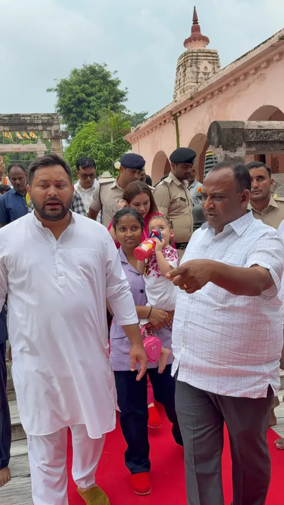 Kumar Sarvjeet with Tejashwi Yadav.