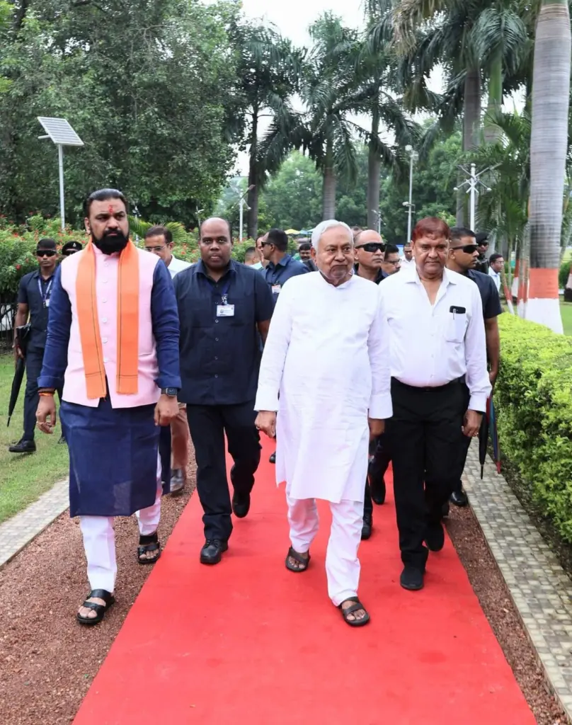 Dr. Sunil Kumar with Chief Minister Nitish Kumar.