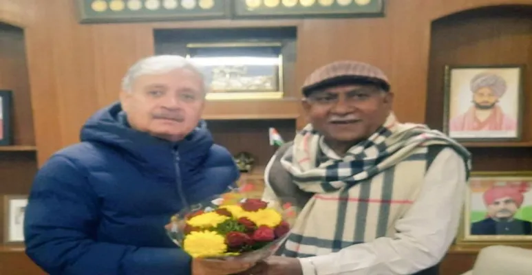 Om Prakash Yadav with Inderjit Rao