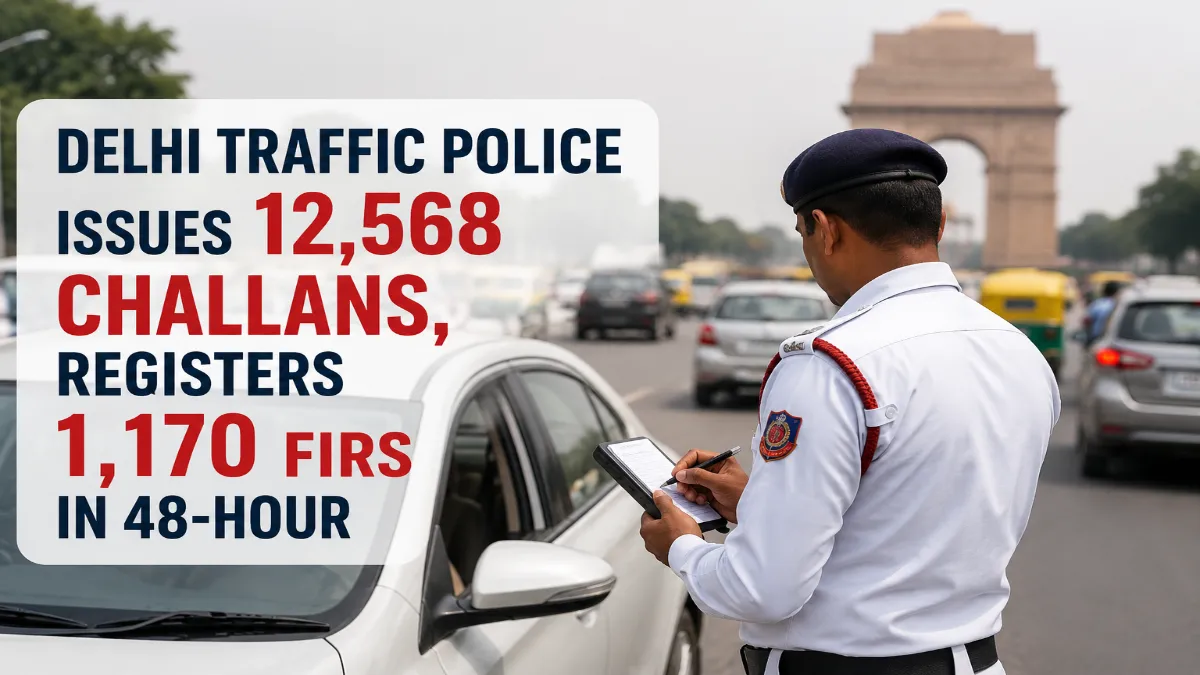 Delhi Traffic Police conducts a massive crackdown issuing 12,568 challan