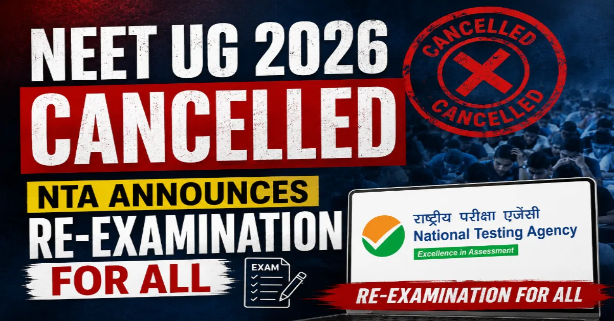 NEET UG 2026 Cancelled: NTA Announces Re-Examination for All