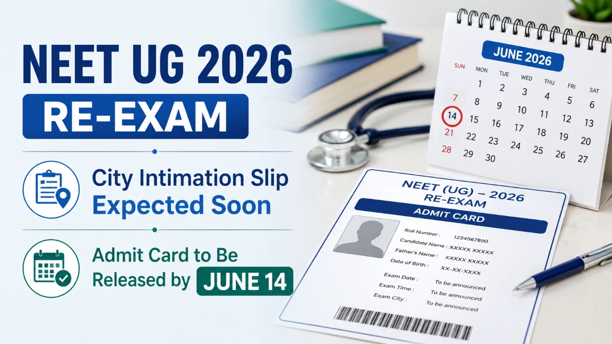 NEET UG 2026 Re-Exam: City Intimation Slip Expected Soon