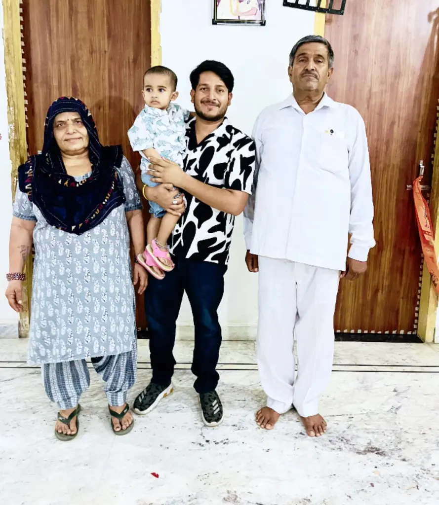 Pawan Yadav with his parents