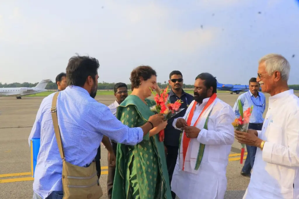 Anjan Kumar Yadav with Priyanka Gandhi