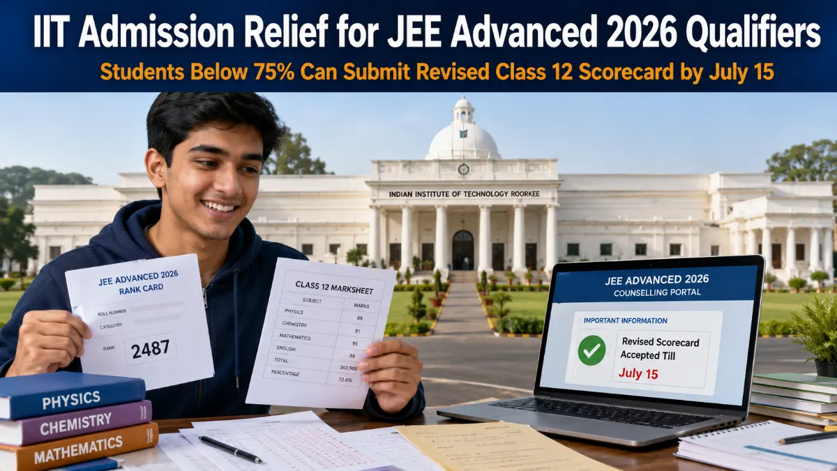 IIT Roorkee Allows Students Below 75% Marks to Apply for JEE Advanced Admissions