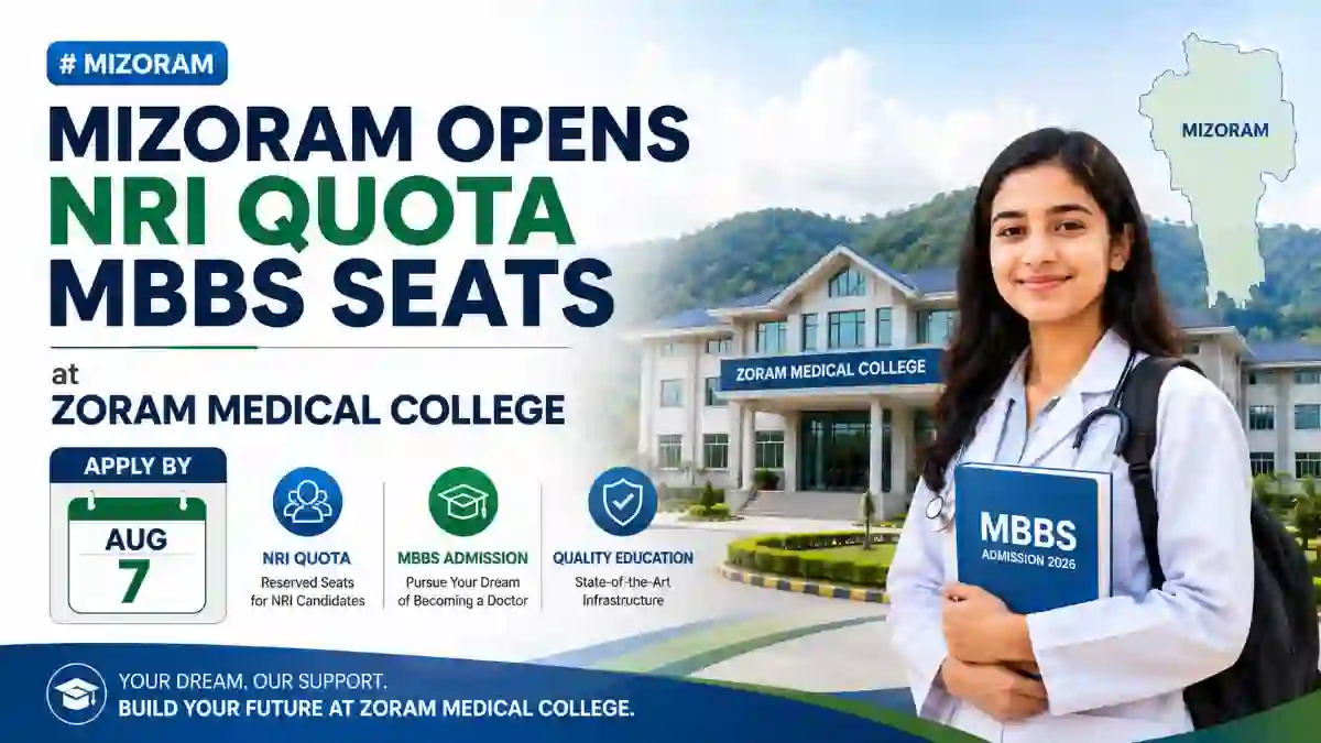 Mizoram Opens NRI Quota MBBS Seats at Zoram Medical College, Apply by Aug 7