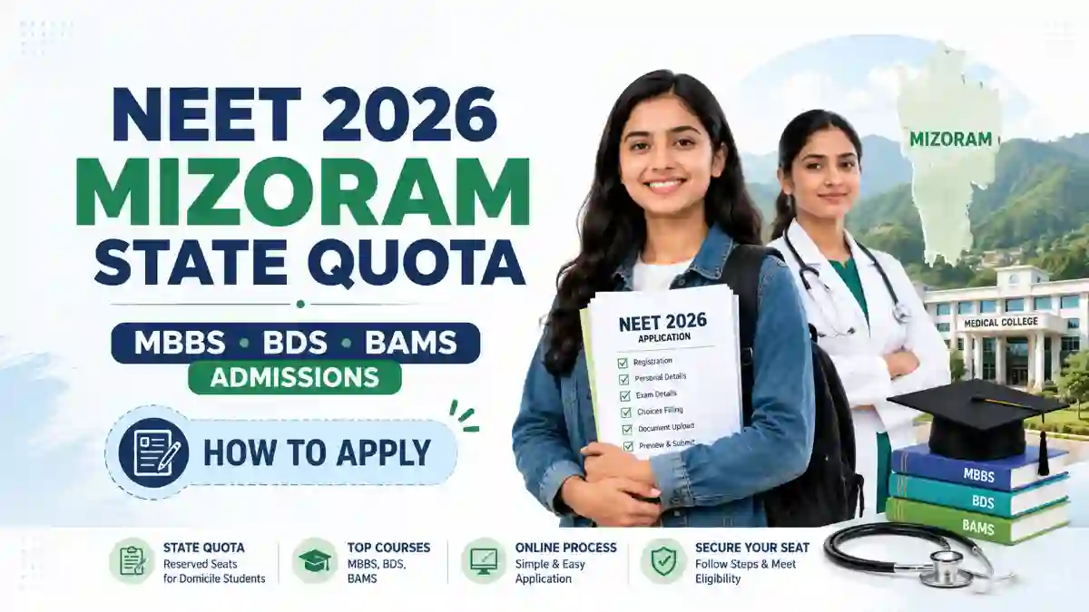NEET 2026 Mizoram State Quota: How to Apply for MBBS, BDS, BAMS Seats