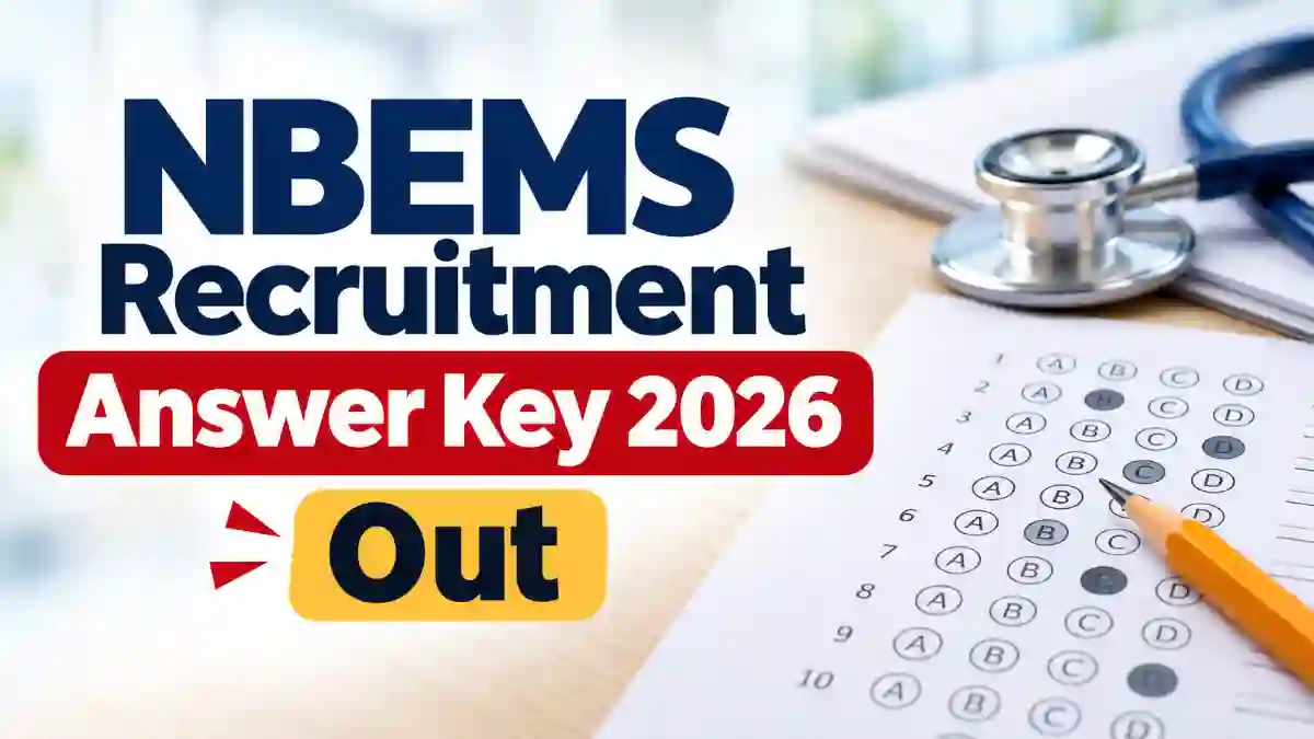 NBEMS Recruitment Answer Key 2026