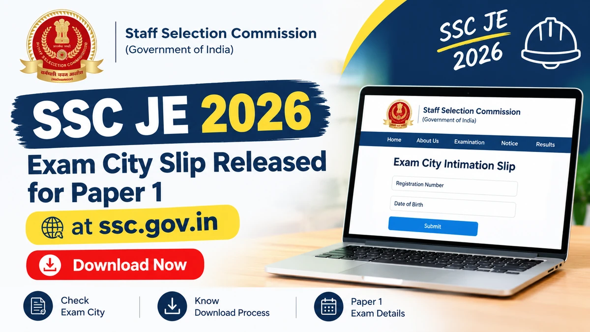 SSC JE 2026 Exam City Slip